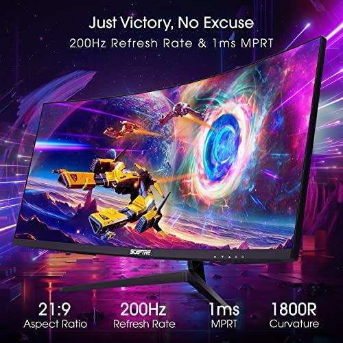 Sceptre Sceptre 30-inch Curved Gaming Monitor 21:9 2560x1080 Ultra Wide/ Slim HDMI DisplayPort up to 200Hz Build-in Speakers, Metal Black (C305B-200UN1)