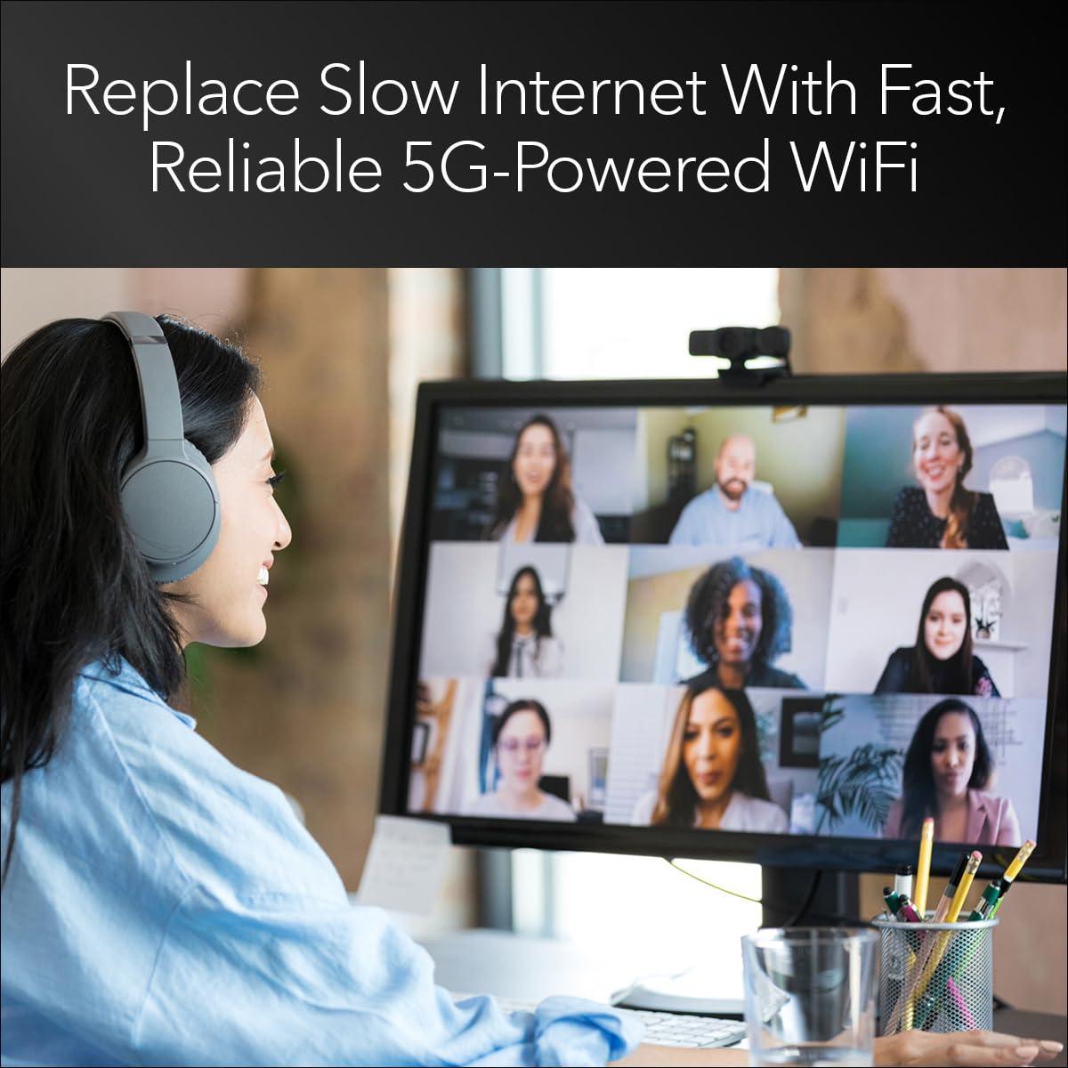 NETGEAR NETGEAR Nighthawk M6 Pro Mobile Hotspot 5G mmWave, 8Gbps, Unlocked, AT&T, T-Mobile, Verizon International Roaming 125 Countries, WiFi 6E, Portable Device for Travel, Modem Wireless Router (MR6550)