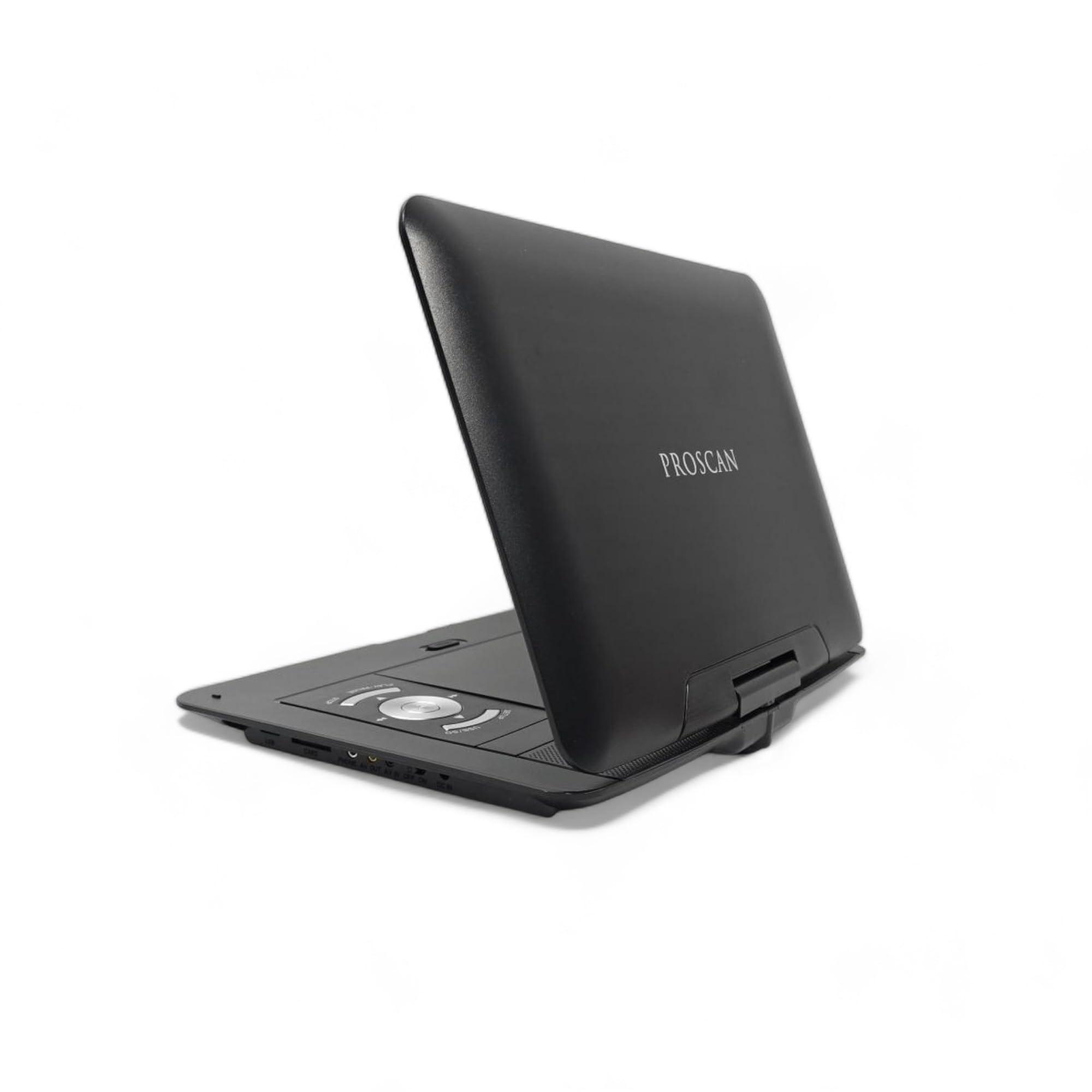 PROSCAN Proscan 13.3" Portable DVD Player Black with Remote control, DVD,DVDR/RW,CDR/RW, supports MP3, JPEG, for Car or Travelling - PDVD1332 (Renewed)