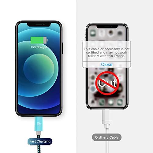 LAX Gadgets LAX Gadgets USB C Cable - Nylon Braided USB-C Charging Cable & Data Transferring - USB A to USB C Compatible with Android Phones, Google Pixel, Apple MacBook & Samsung Galaxy Phones - 6ft - Aqua