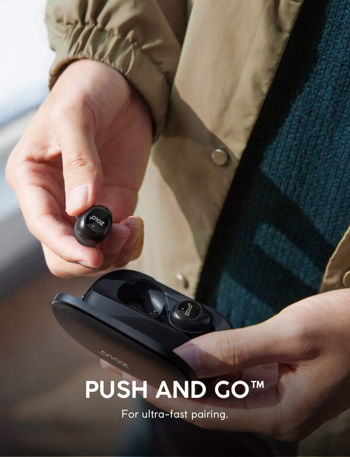 Zolo True Wireless Headphones, ZOLO Liberty [Upgraded] 8-Hour Playtime (100 Hours with Charging Case), Bluetooth 5 Bluetooth Earbuds with Graphene Driver Technology, IPX5 Sweatproof, Handsfree Stereo Calls