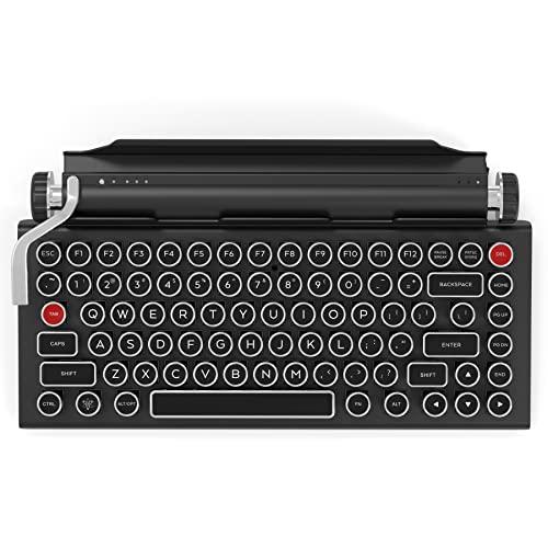 QWERKYTOYS QWERKYTOYS Qwerkywriter S Typewriter Inspired Retro Mechanical Wired & Wireless Keyboard with Tablet Stand