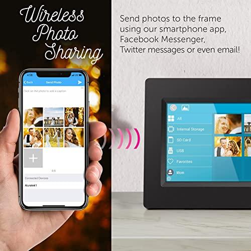 Aluratek Aluratek 7\" LCD WiFi Digital Photo Frame with Touchscreen and 8GB Built-in Memory, USB/SD/SDHC Supported, Built-in Clock, Calendar, Weather, Black