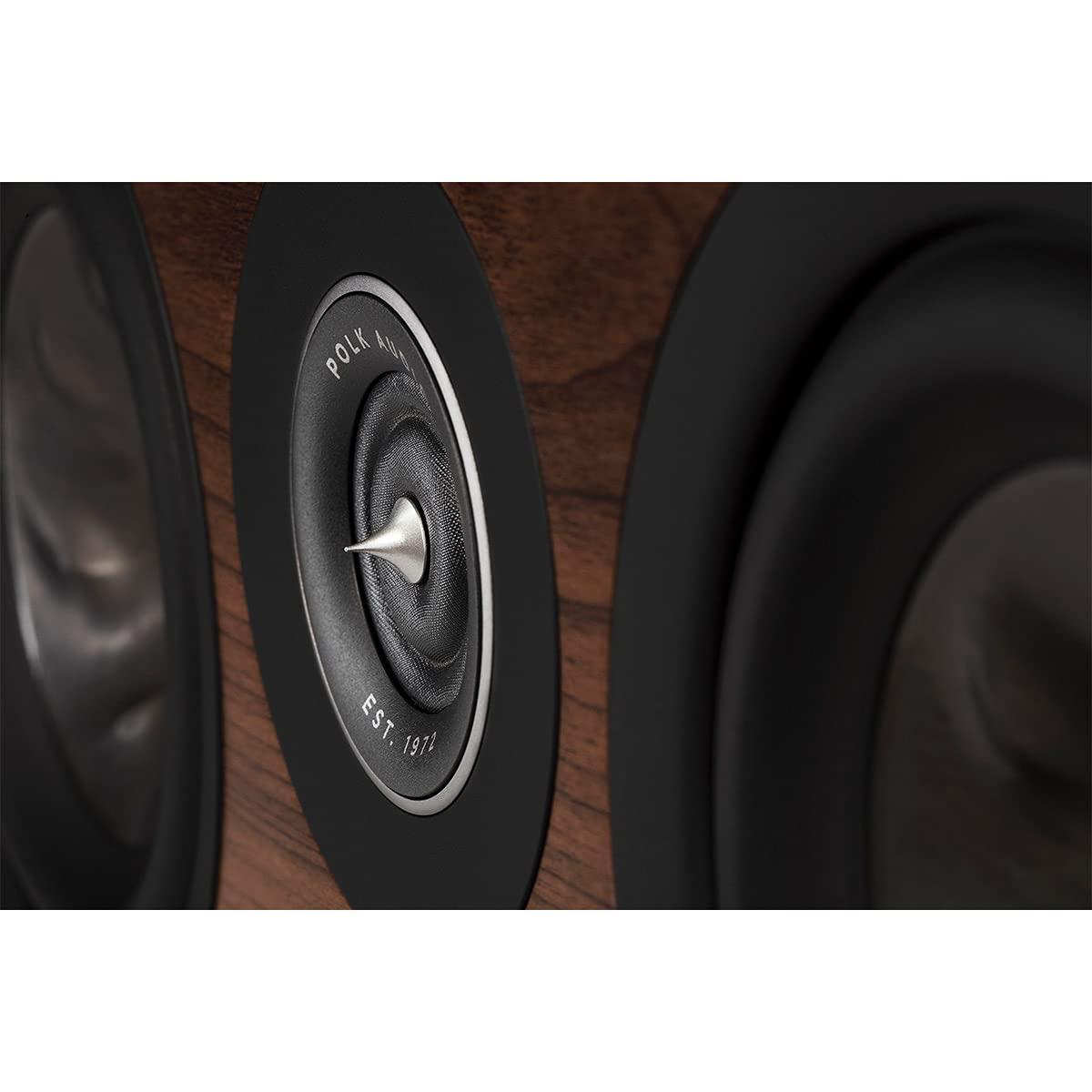 Polk Audio Polk Audio Reserve Series R300 Compact Center Channel Loudspeaker for Dynamic, Detailed Audio, 1\" Pinnacle Ring Tweeter & Dual 5.25\" Turbine Cone Woofers, Hi-Res Certified Wall Mountable Walnut Brown