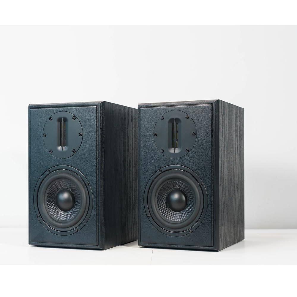 SAMTRONIC SAMTRONIC Passive Bookshelf Speakers 5.25" High Output Woofer and 4 inches Ribbon Tweeter Wood Color, Pair - Needs Amplifier or Receiver to Operate