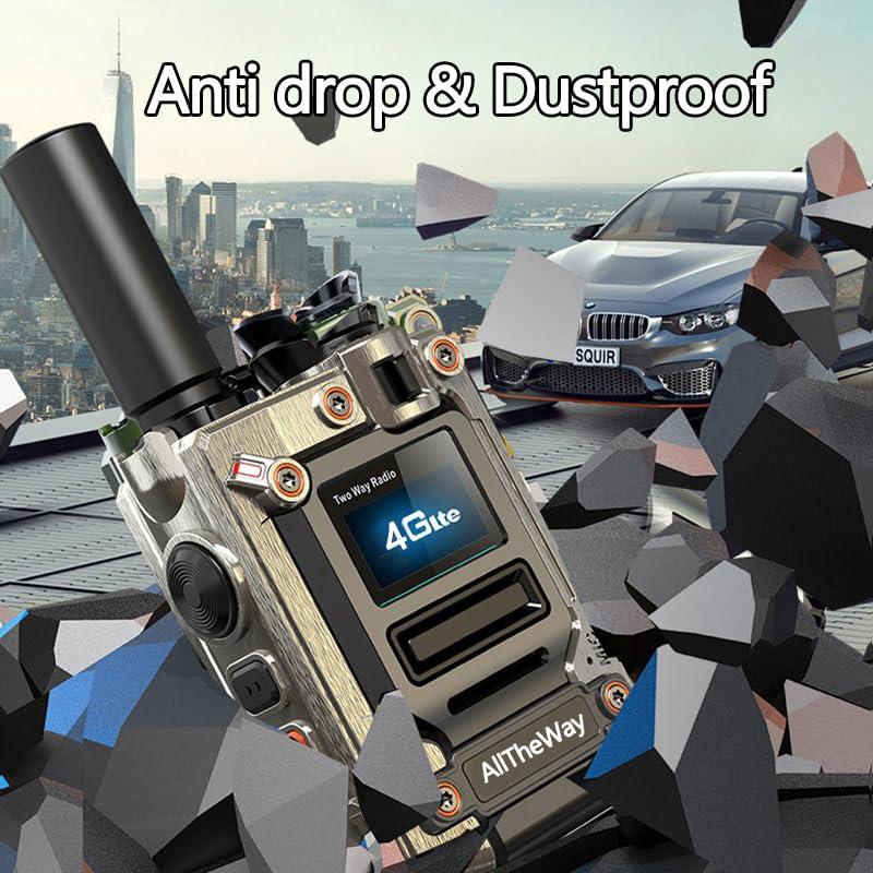 Alltheway Alltheway 2 Pack Rapid Radios Unlimited Range Nationwide Walkie Talkie Global 4G PTT Two Way Radio with Flashlight 5000 Miles Reach, Rechargeable for Familiy, Work Green