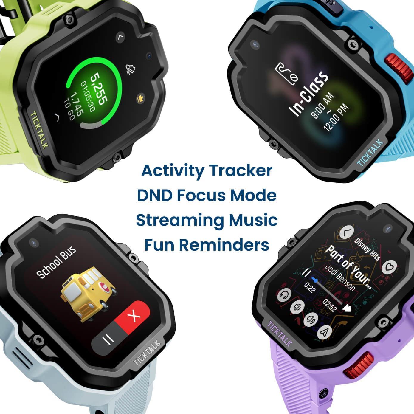 TickTalk TickTalk5 LTE Kids Smart Watch with GPS Tracker, Phone Watch, Advanced Parental Controls, Video & Voice Calls, Text, School Mode, Free Music, SOS & 911, Safety Alerts, Pre-Installed SIM