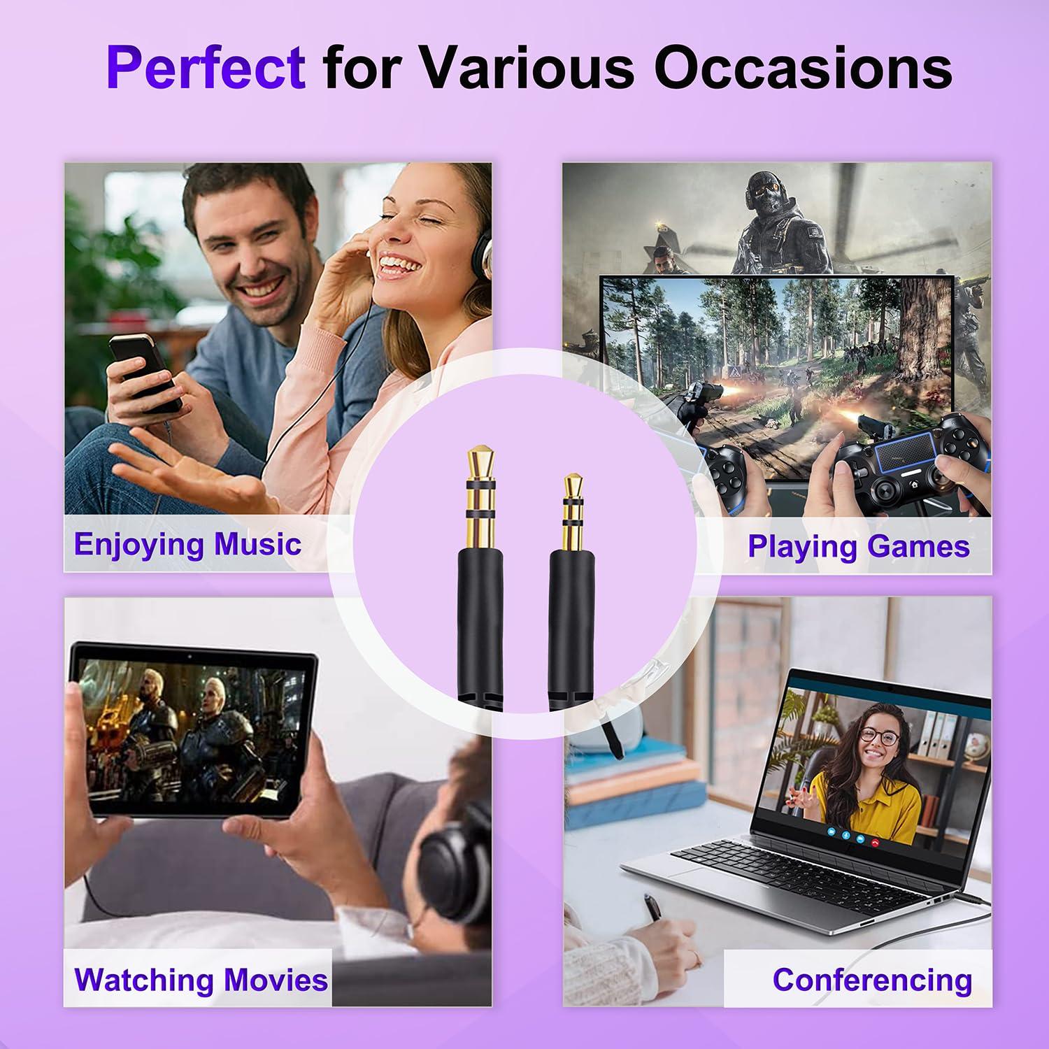 Callez Replacement Audio Cable Cord for Bose Headphones Aux Wire 3.5mm to 2.5mm Compatible with Bose 700 Quietcomfort 25 QC25 35 QC35 QC35II 45 QC45 JBL Tune 710BT 660NC 760NC Headphones (No Mic)