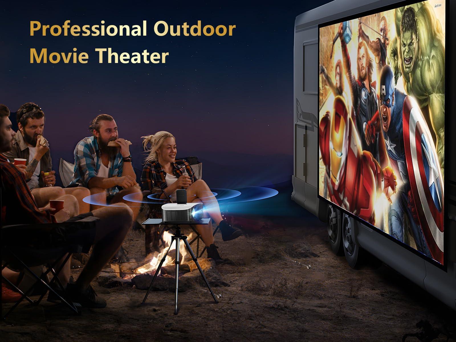 GooDee GooDee Smart 4K Projector with 5G WIFI and Bluetooth, Netflix/Amazn Prime Video Certified, Dolby Audio, Outdoor Projector, 400" Zoom Home Theater Projector Compatible with TV Stick,iOS,Android
