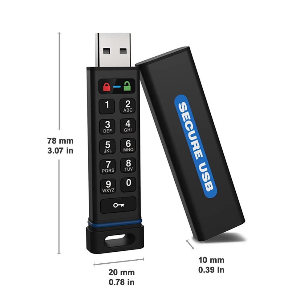 SecureDrive SecureUSB KP Hardware-Encrypted USB Flash Drive (16GB)