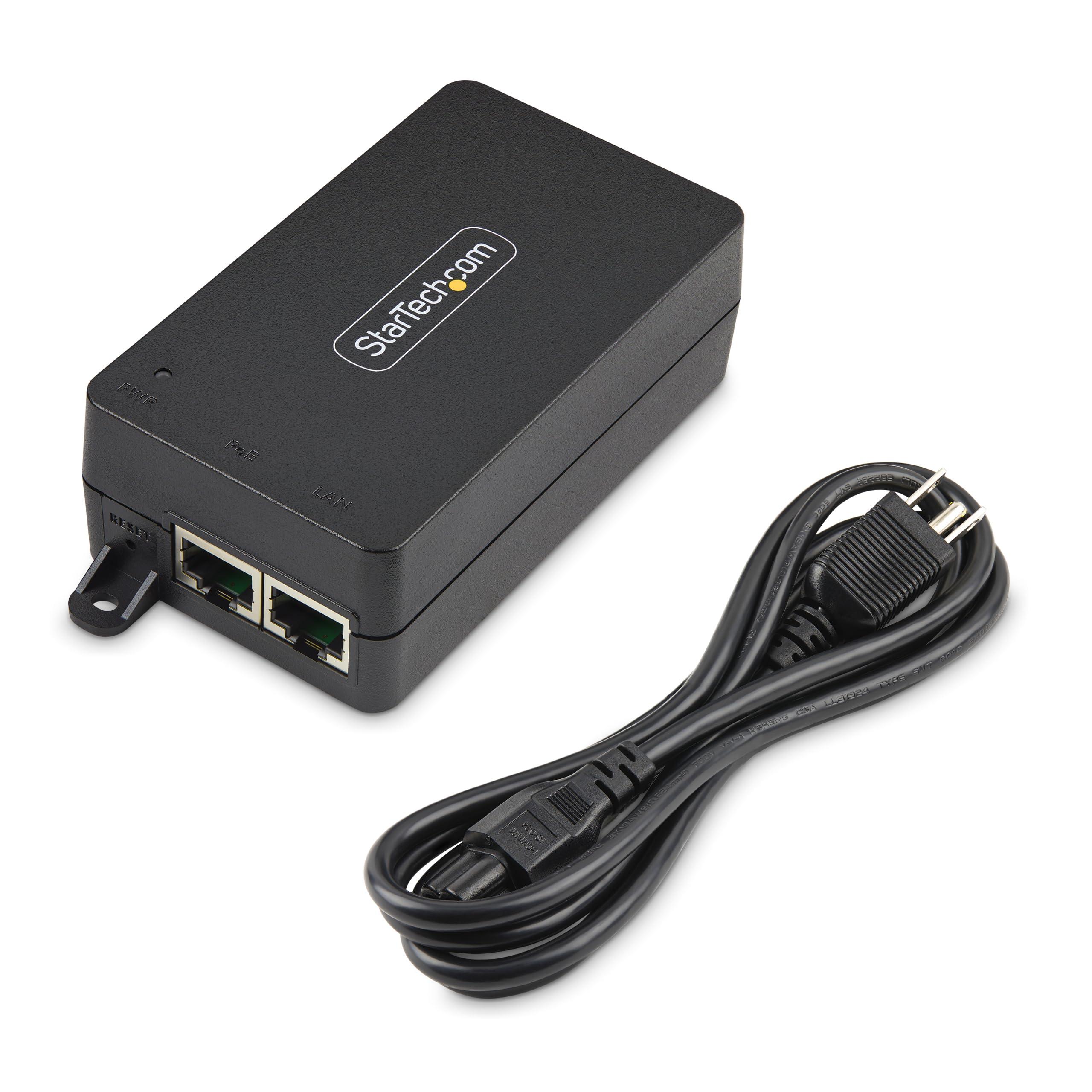 StarTech.com StarTech.com 1-Port 10Gbps PoE++ Injector, 60W, 2.5/5/10G Ethernet/10/100/1000Mbps, PoE++, TAA (802.3af/802.3at/802.3bt)