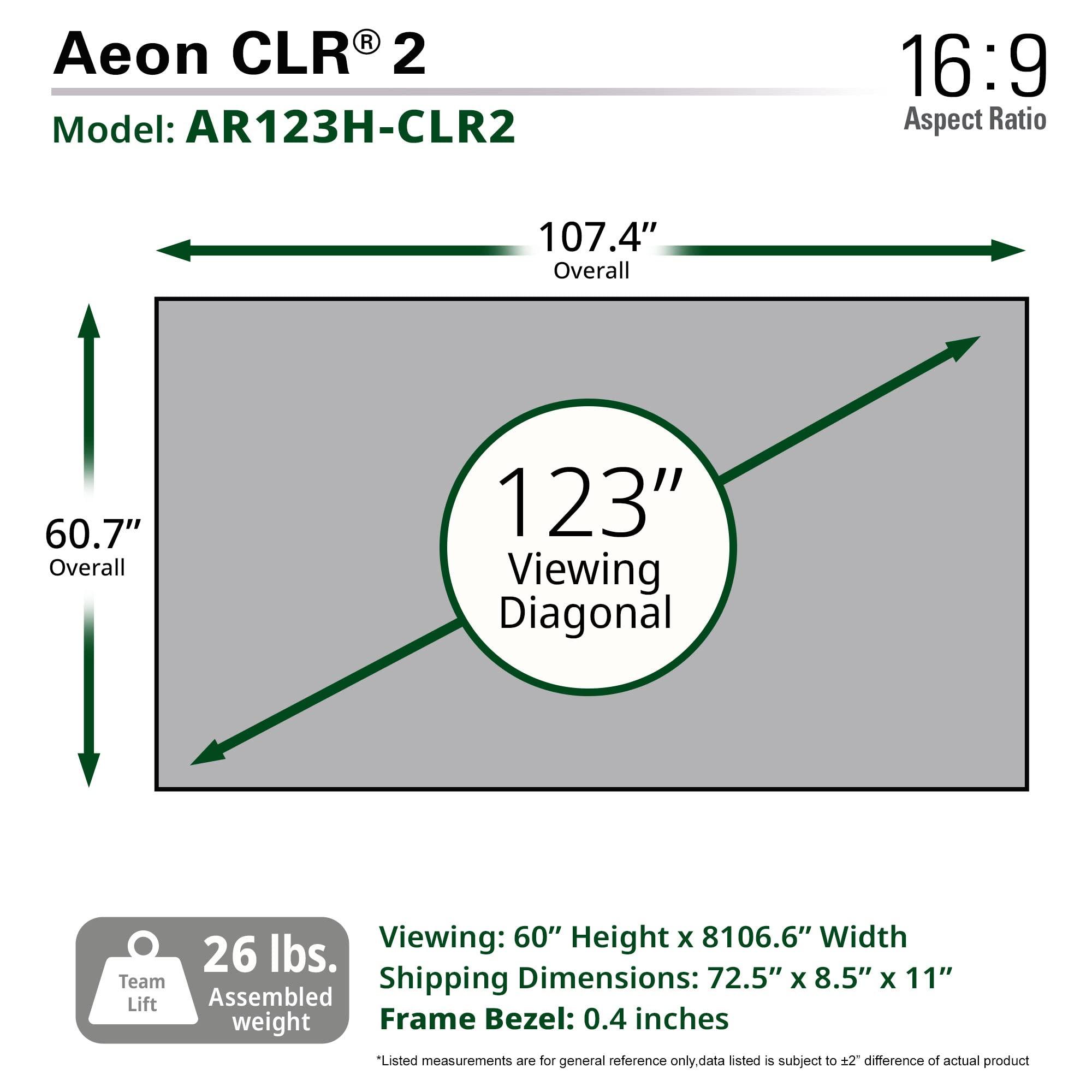 Elite Screens Elite Screens Aeon CLR2, 123-Inch ALR Projector Screen, Edge-Free Fixed Frame, 90% Ambient Light Rejecting, Grey Screen for UST & Short Throw ProjectorsIndoor Movie & Home Theater Screen, AR123H-CLR2