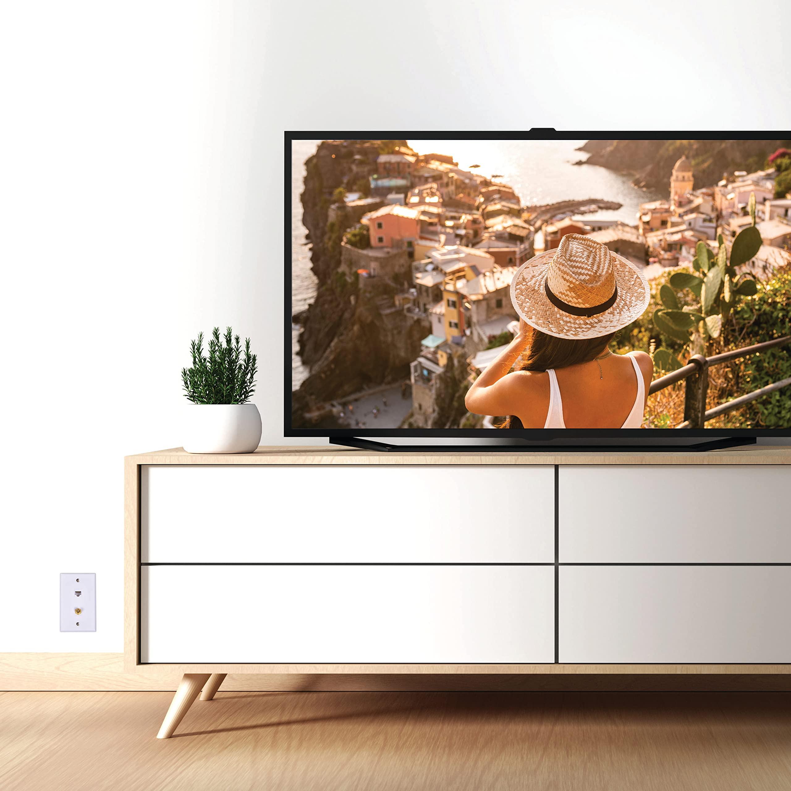 RCA Audiovox TPH567R Coax Wall Plate, Cat5/6 - Quantity 1