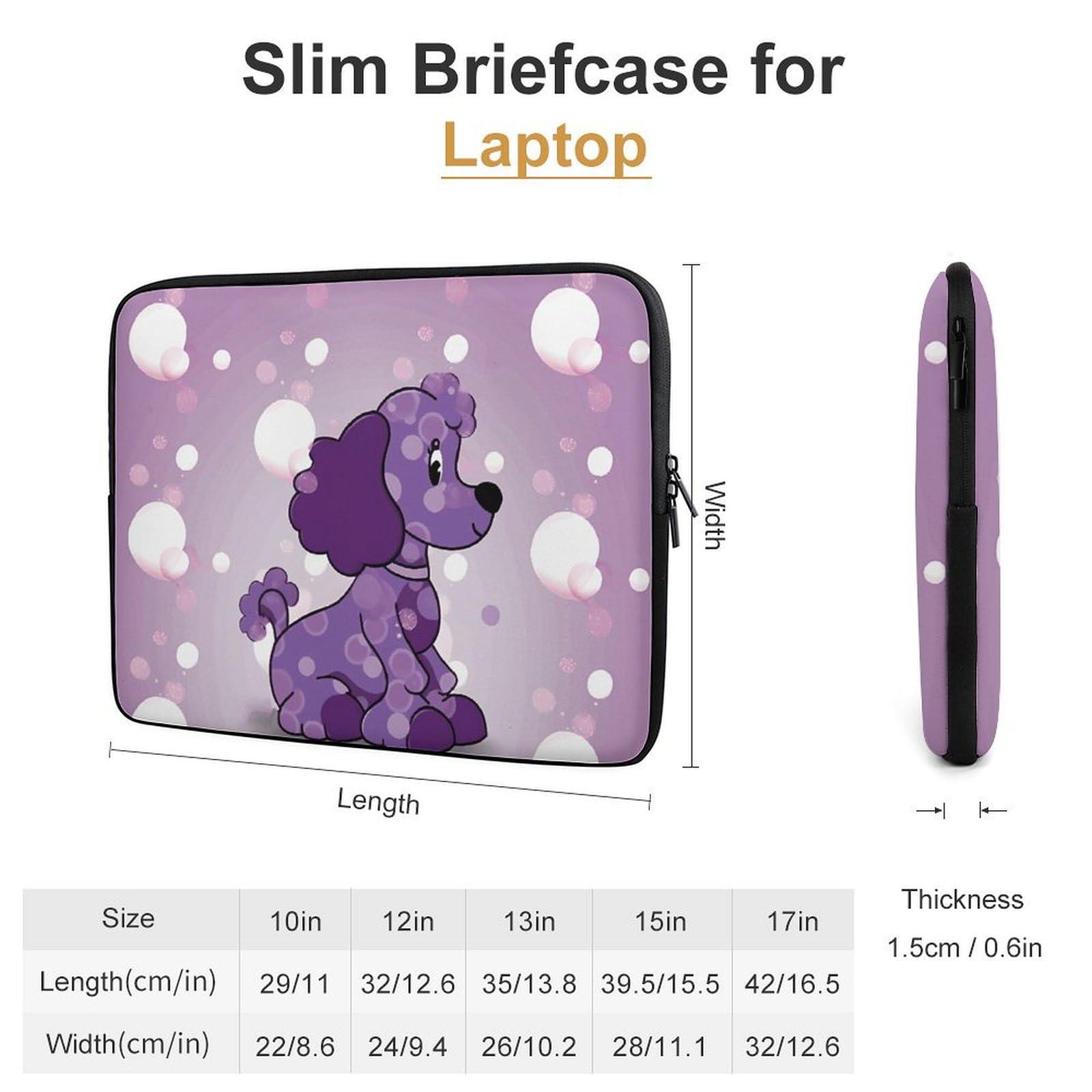 VTCTOASY Laptop Case Sleeve 15inch Shockproof Laptop Case Purple Poodle Polka Dot Laptop Sleeve Protective Carrying Case