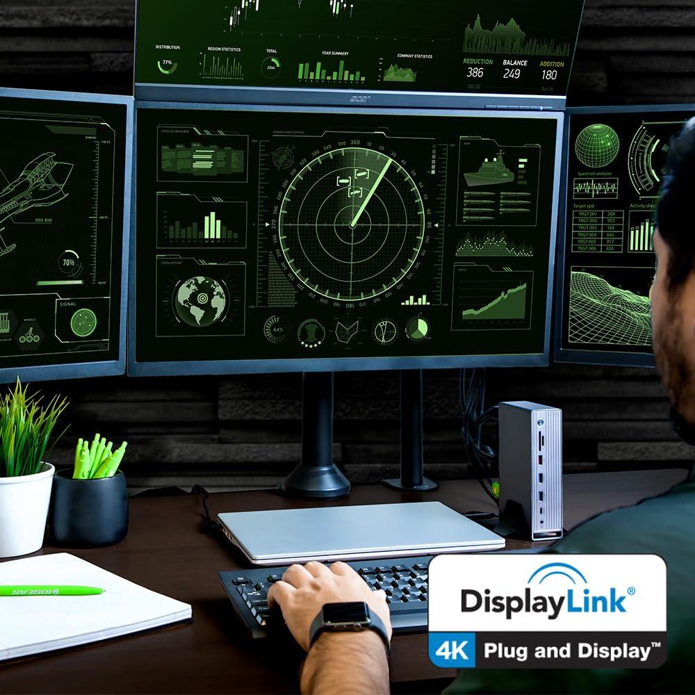 IOGEAR IOGEAR Dock Pro Universal 4K Quad Docking Station GUD3C4K4