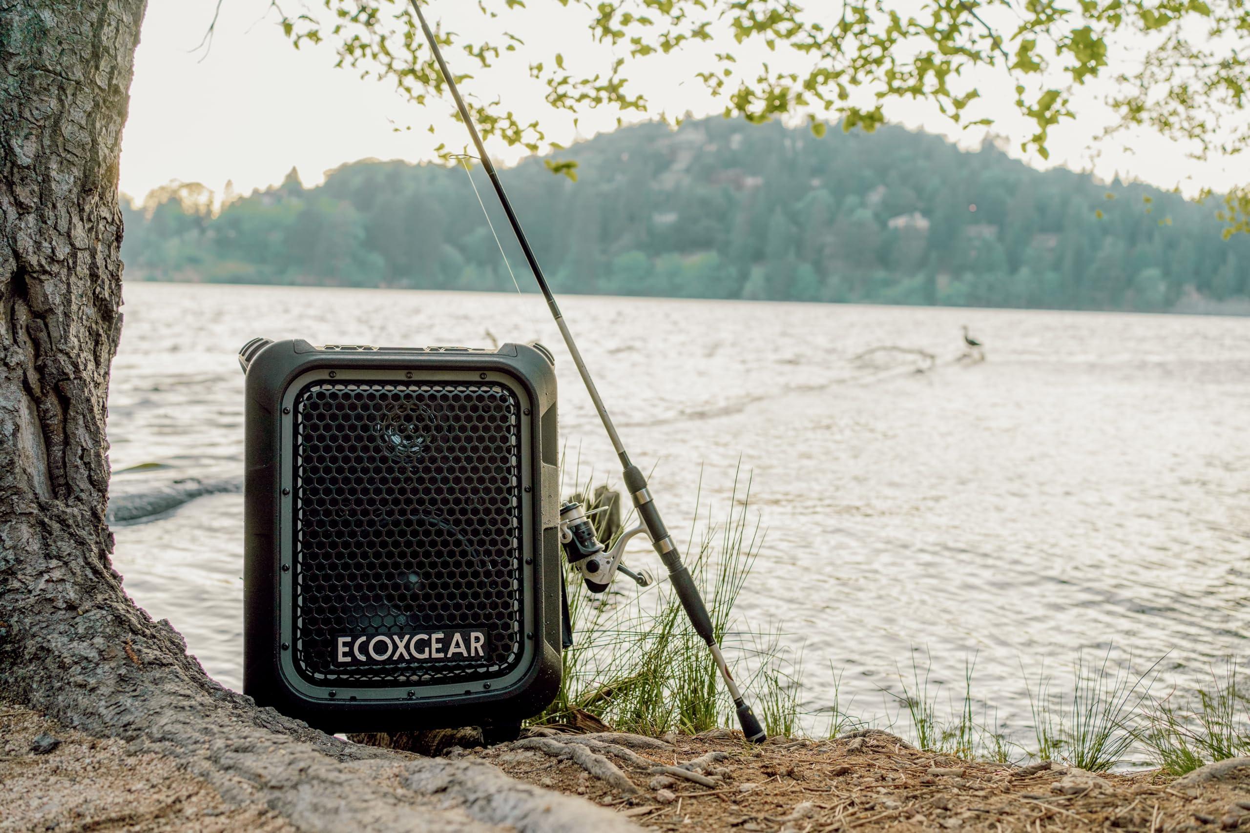 ECOXGEAR ECOXGEAR: EcoBoulder Ultra 121dB Loud Rugged Bluetooth 5.1 Speaker, IP67 Waterproof, Drop and dustproof with Party Lights, 50+ Hours runtime, it Even Floats Black