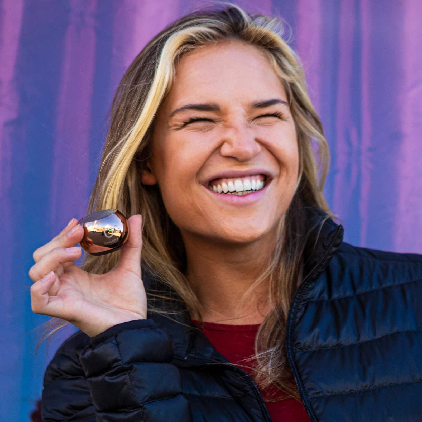 Fashionit Fashionit U Speakers Mini Bluetooth Computer Speaker 2-Pack Bundle with Matching Speaker, Built-in Mic & Selfie Remote Control, for Workspace, Desktop, Laptop, Mobile, Tablet, PC - Mirror Gold