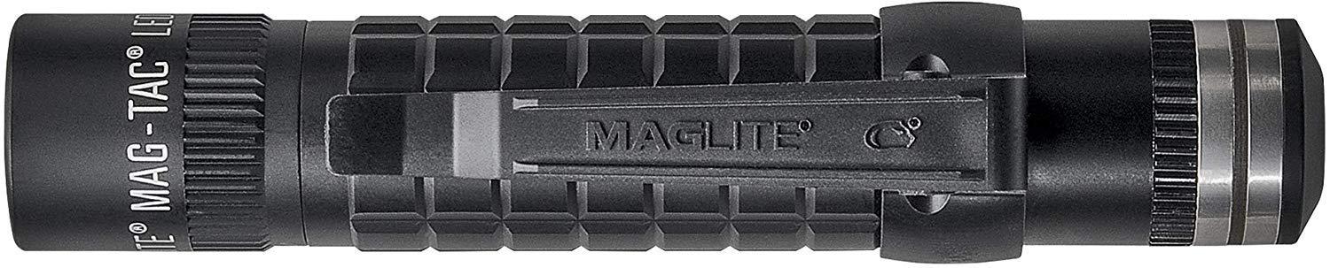 MagLite Maglite Mag-Tac LED Rechargeable Flashlight - Plain-Bezel, Matte Black