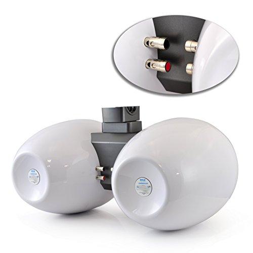 Pyle Pyle Marine Wakeboard Tower Speakers - Waterproof 6.5” Dual Subwoofer Speaker Set & 1.0” Tweeters, LED Lights and 400 Watt Power - 2-Way Boat Audio System w/Mounting Bracket-PLMRWB852LEW (White)