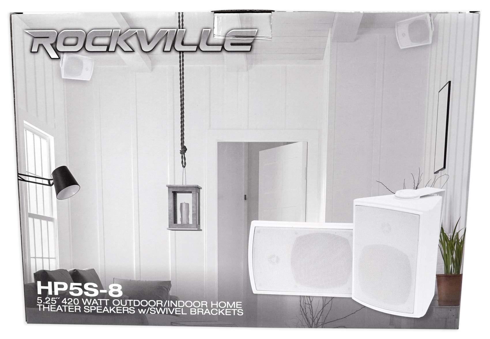 Rockville Rockville (4) HP5S-8 5.25" Outdoor/Indoor Home Theater Speakers w/Swivel Bracket