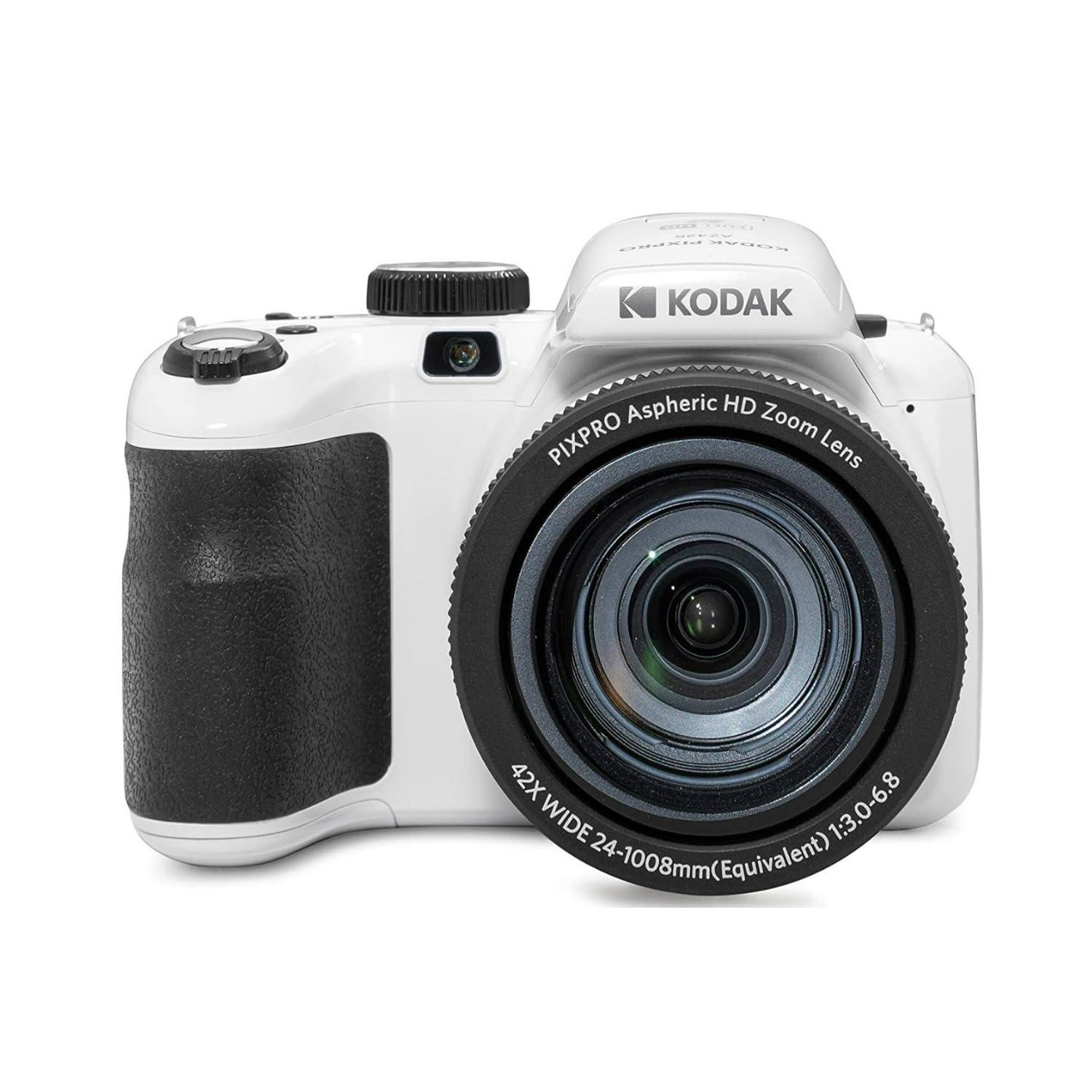KODAK Kodak PIXPRO AZ425 Astro Zoom 20MP Digital Camera (White) Bundle with 32GB SD Card and Holster Camera Case with Accessories (3 Items)