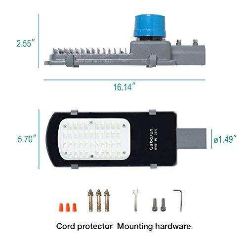 Gebosun Gebosun 35W AC Powered Street Light & Flood Light, with Optic Sensor, Dusk to Dawn, 5,400 Lumen, 6,000K, IP65 Waterproof, Wall-Mounted & Pole-Mounted