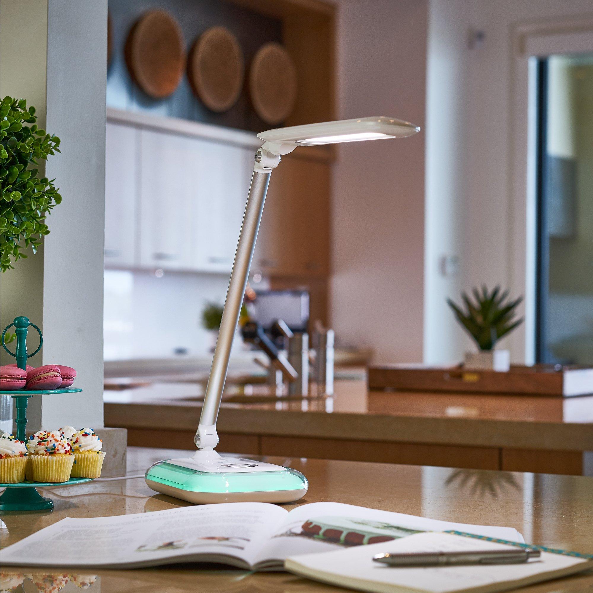 OttLite OttLite Glow LED Desk Lamp with USB Charging Port - Portable, Adjustable, Desk Light,White