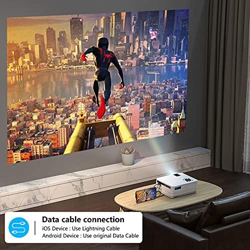 Dxyiitoo Native 1080P Projector with WiFi and Two-Way Bluetooth, Full HD Movie Projector for Outdoor Movies, 300" Display Projector 4k Home Theater, Compatible with iOS/Android/PC/XBox/PS4/TV Stick/HDMI/USB