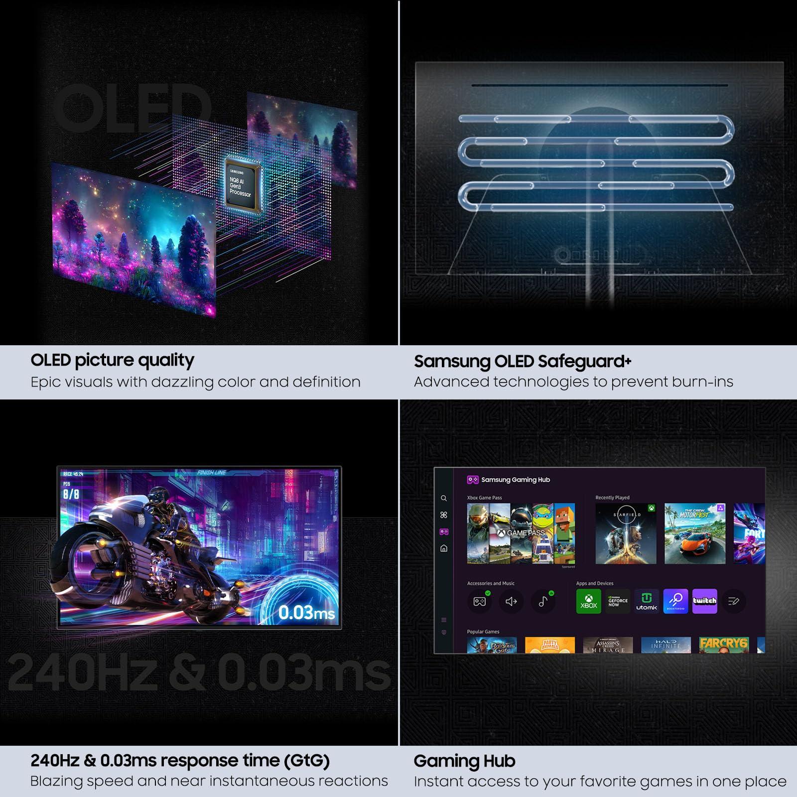 Samsung Samsung 32" Odyssey OLED G8 (G80SD) Series 4K UHD Smart Gaming Monitor w QD-OLED, 240Hz 0.03ms, G-Sync Compatible, Glare-Free Display, Sleek Metal Design, LS32DG800SNXZA, 3 Yr Warranty