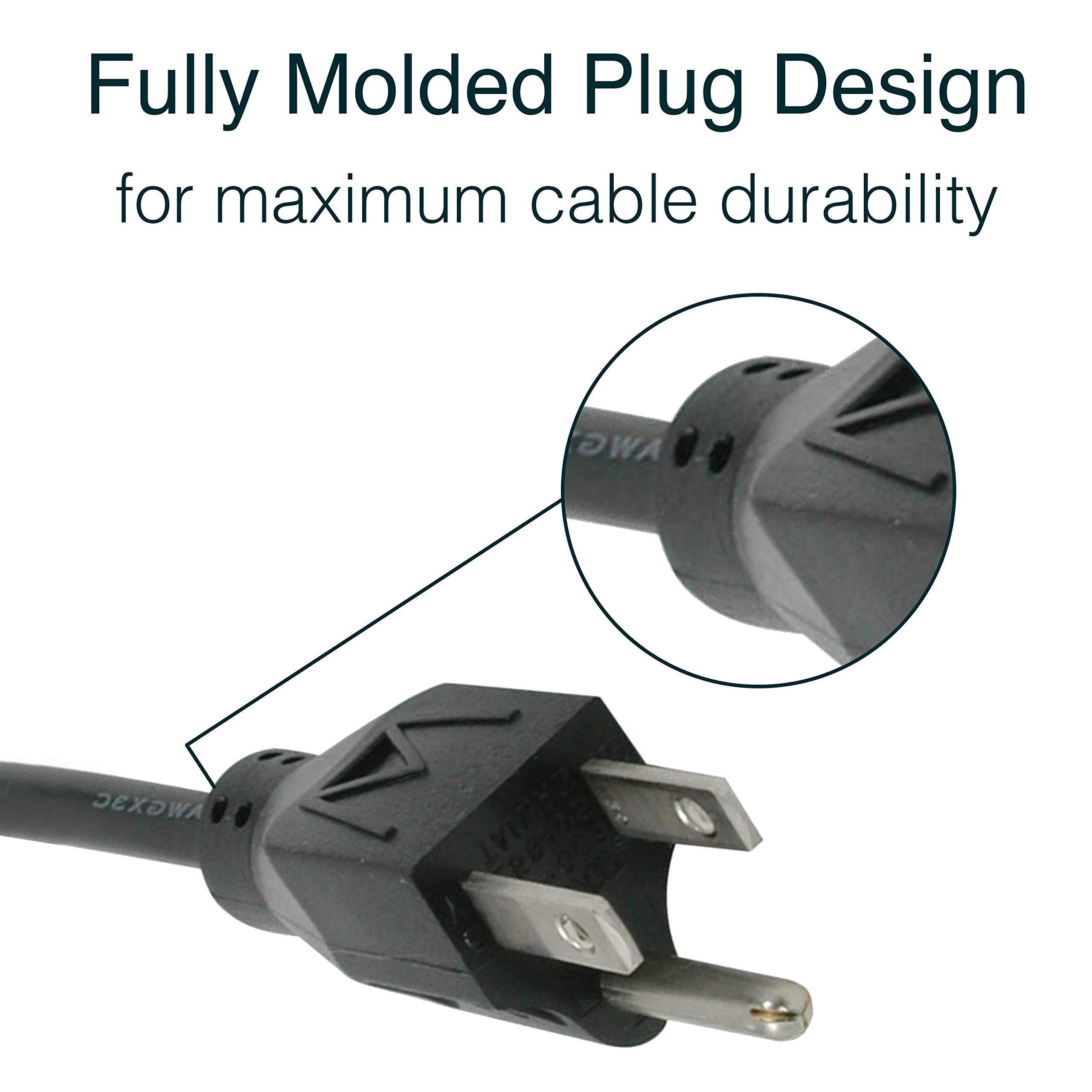 C2G C2G Universal Power Cord, Computer Extension Cord with 16 AWG Power Cord, 8 Foot Computer Power Cable, Black, 1 Count, NEMA 5-15P to IEC C13, C2G 29928 - TAA Compliant