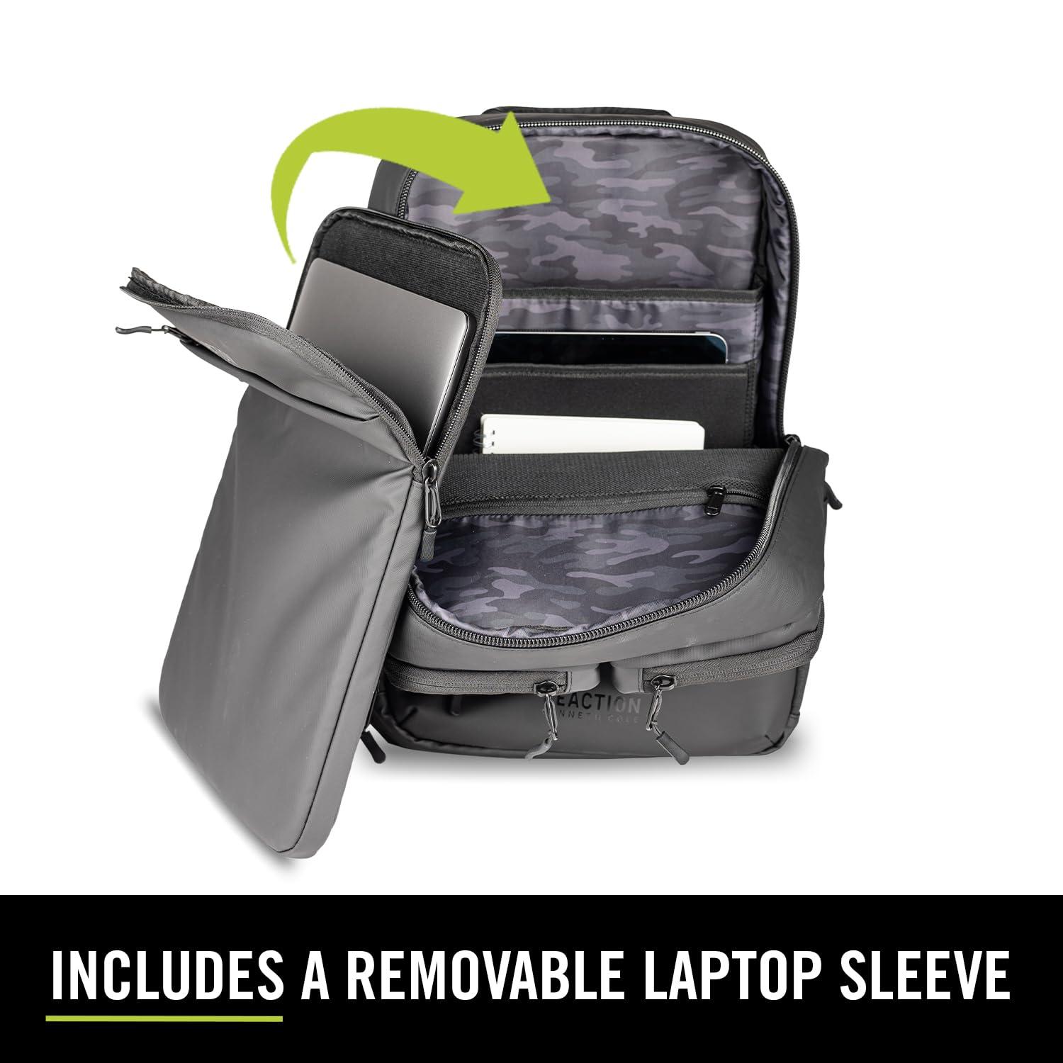 Kenneth Cole REACTION Kenneth Cole REACTION Ryder 17-Inch Coated Polyester Travel, Black, Laptop Backpack