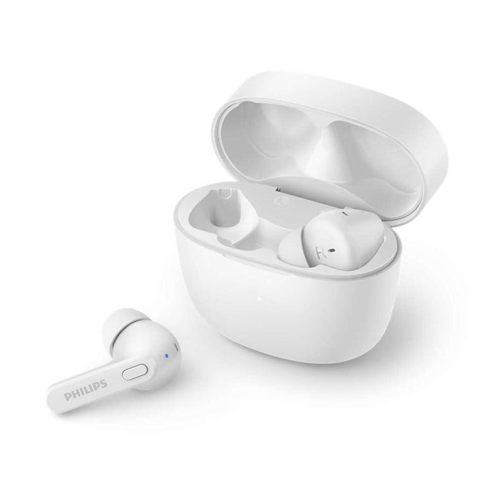 PHILIPS Philips True Wireless Earbuds, TWS Bluetooth 5 Headphones, 13mm Drivers, AI Mic for Clear Calls, IPX4 Waterproof, 18 Hours Playtime, Compatible w/iPhone Android & Bluetooth Devices,