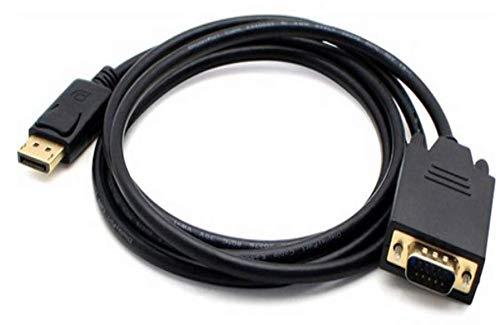 Custom Cable Connection 15 Foot DisplayPort to VGA Male to Male HD, 1080P Black Display Cable by Custom Cable Connection