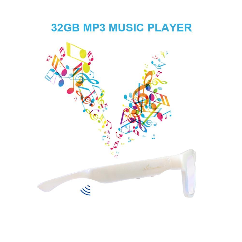 OhO sunshine OhO Smart Glasses,32G MP3 Bluetooth Sunglasses with Open Ear Speaker Headphone, Indoor&Outdoor Sports,Polarized UV Protection,For Men Women