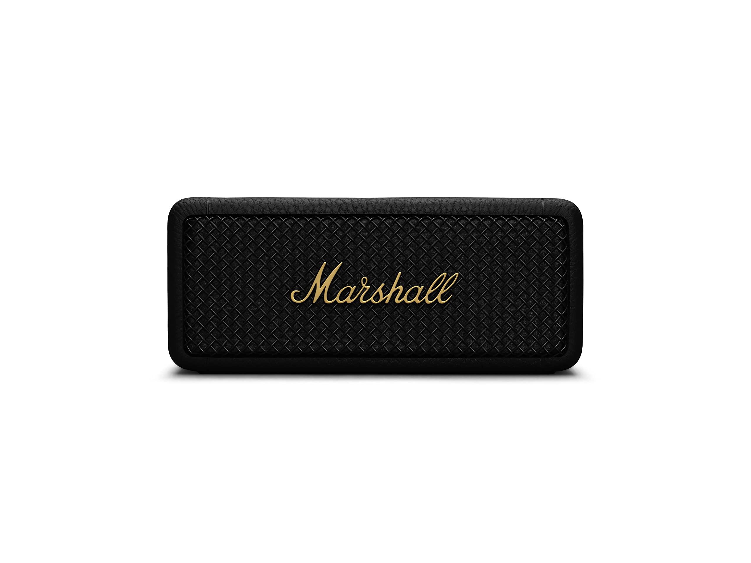 Marshall Marshall Stockwell II Portable Bluetooth Speaker, Black and Brass & Emberton II Portable Bluetooth Speaker, Black & Brass