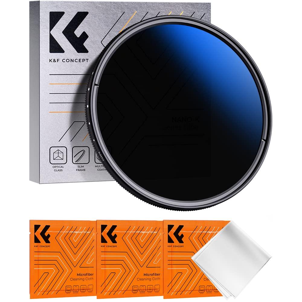K&F Concept K&F Concept 46mm Variable ND Lens Filter ND2-ND400 (1-9 Stops) 18 Multi-Layer Coatings Adjustable Neutral Density Ultra Slim Lens Filter for Camera Lens (K-Series)