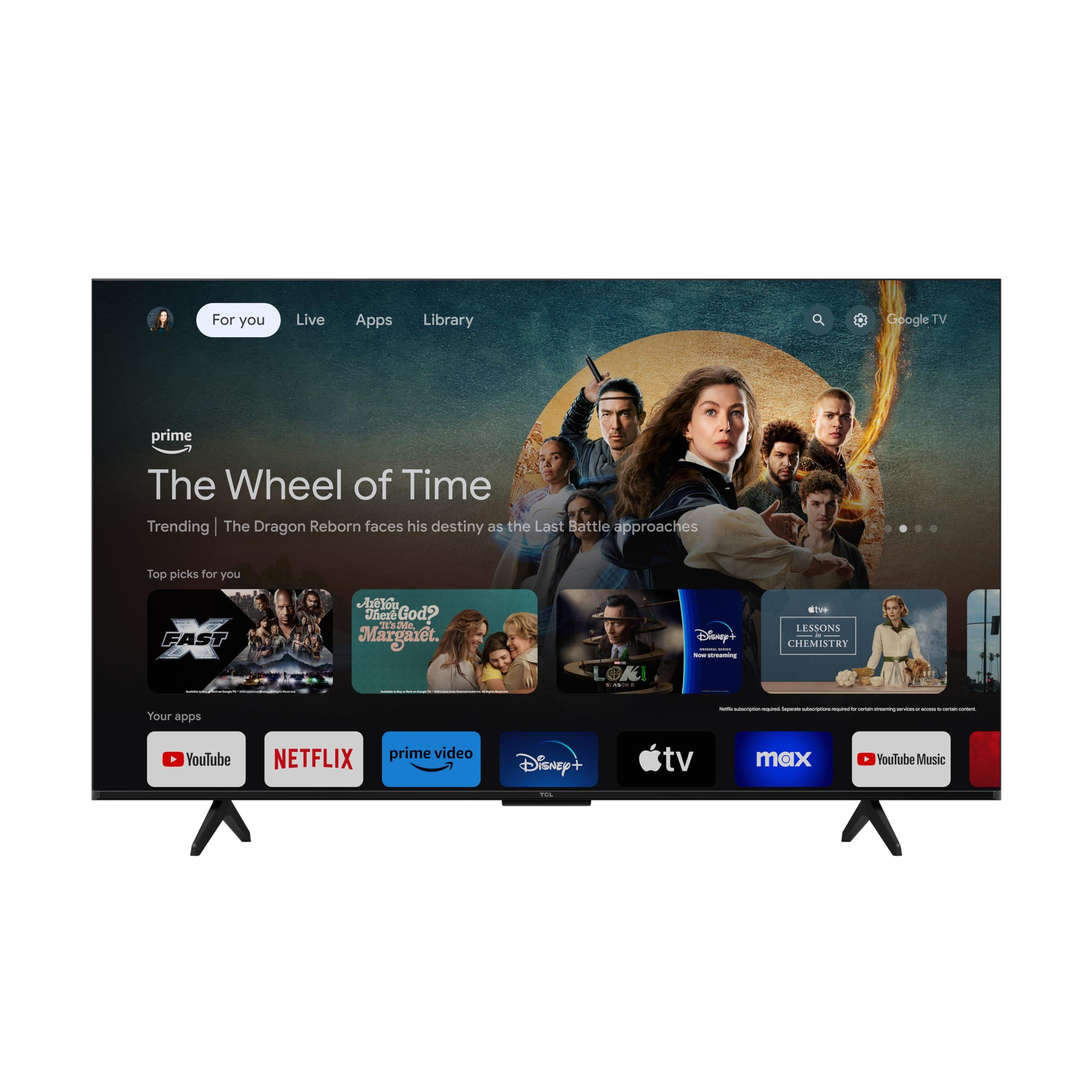 TCL TCL 55-Inch Class S5 4K UHD LED Smart TV with Google TV (55S551G, 2024 Model), Google Assistant Built-in with Voice Remote, Compatible with Alexa, Streaming Television
