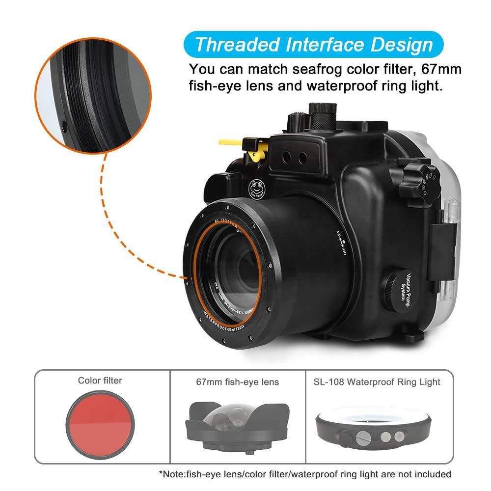 Sea frogs Sea frogs Underwater Camera Housing Compatible with Panasonic GH5 12-60mm IPX8 40m/130ft Maximum Diving Depth Waterproof Camera Case for Diving, Surfing, Rowing
