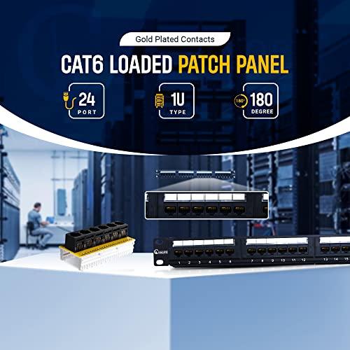 NewYork Cables NewYork Cables Cat6 24 Port Patch Panel 19 Inch, 1U Patch Panel for Easy Rack Mount or Wall Mount, Clear Labeling & Exceptional Durability Cat6 Patch Panel Compatible with Cat5e & Cat6 Cables