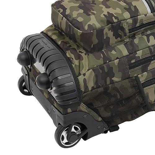 Travelers Club Travelers Club Rolling Backpack, Camo, 20 Inch with Laptop Compartment