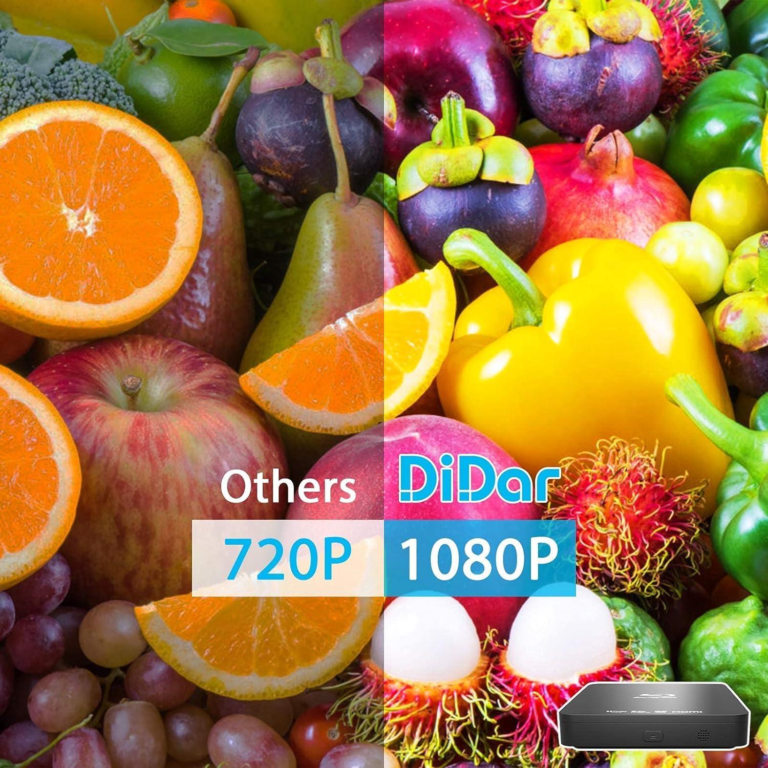 DID A R Super Mini Blu-ray HD DVD for TV, 1080P Blue-ray Home Theater, Portable with Remote Control + HDMI AV Cable + Built-in PAL/NTSC, Support USB Input