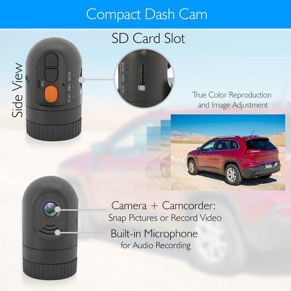 Pyle Pyle Dash Cam, Rearview Mirror Monitor, Night Vision, 7.4 LCD Screen, Backup Camera, Slim Bar Design, Waterproof IP-69, G-Sensor, Audio Recording, 32GB Memory Slot, Universal Mount, Includes Cables