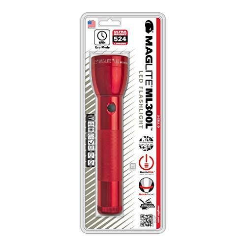MagLite Maglite ML300L LED 2-Cell D Flashlight, Red