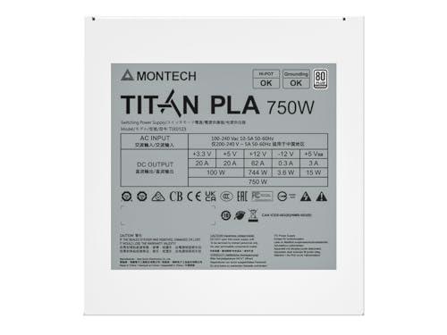 Montech Montech Titan PLA 850W High-End ATX Gaming Power Supply - 80 Plus Platinum & Cybenetics Platinum - Fully Modular - ATX 3.1 & PCIe 5.1 Ready -10 Years Coverage - White