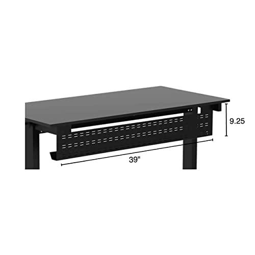 S Stand Up Desk Store Stand Up Desk Store Under Desk Cable Management Tray Black Horizontal Computer Cord Raceway and Modesty Panel (Black, 39")