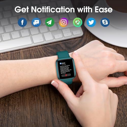 TYKOIT TYKOIT Smart Watch, Fitness Tracker with Touchscreen, Heart Rate Monitor, Blood Oxygen, Sleep Tracking Fitness Watch 5ATM Waterproof Smartwatch for Women Men Pedometer Step Calories for Android iOS