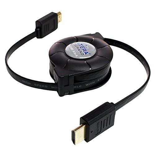 Tera Grand Tera Grand Premium 4K High-Speed HDMI 2.0 Retractable Cable, Extends up to 4.25 feet - Supports 4K Ultra HD, 3D, ARC, HDR, and Ethernet Channel