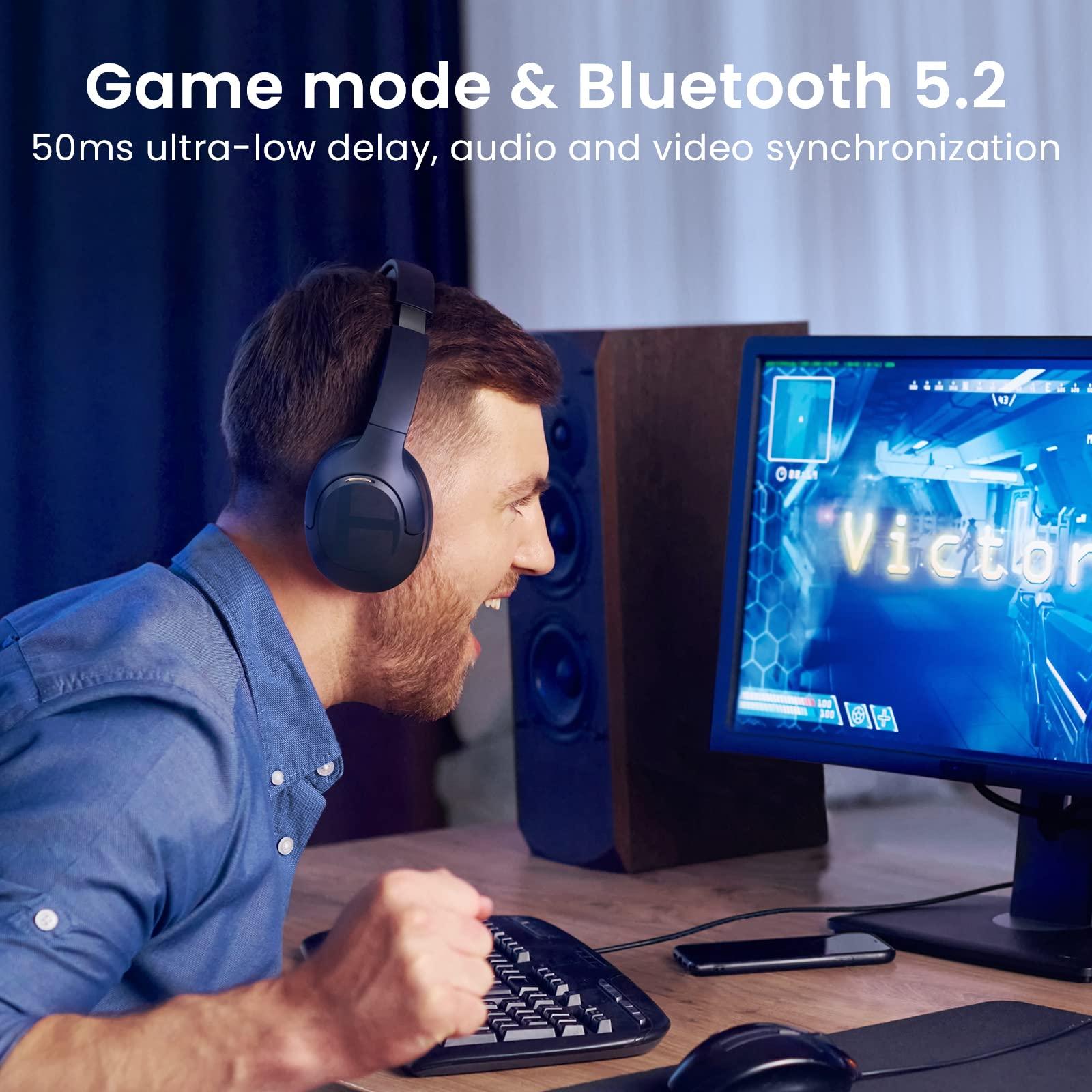 HAYLOU HAYLOU S35 Hybrid Active Noise Cancelling Headphones, Wireless Over-Ear Headphones Bluetooth 5.2, 40H ANC Playtime, Clear Call