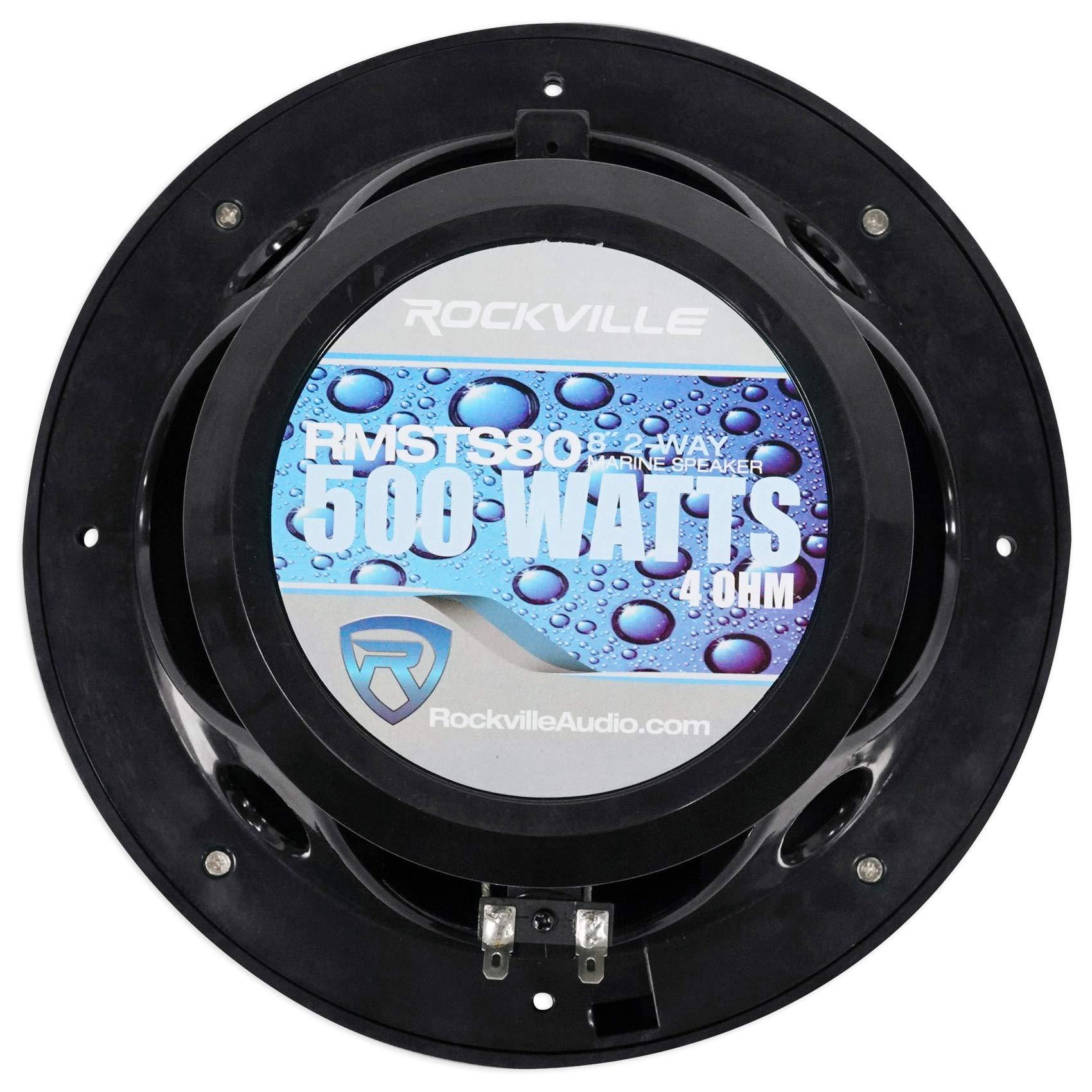 Rockville Pair Rockville RMSTS80B 8" 1000w Waterproof Marine Boat Speakers 2-Way Black