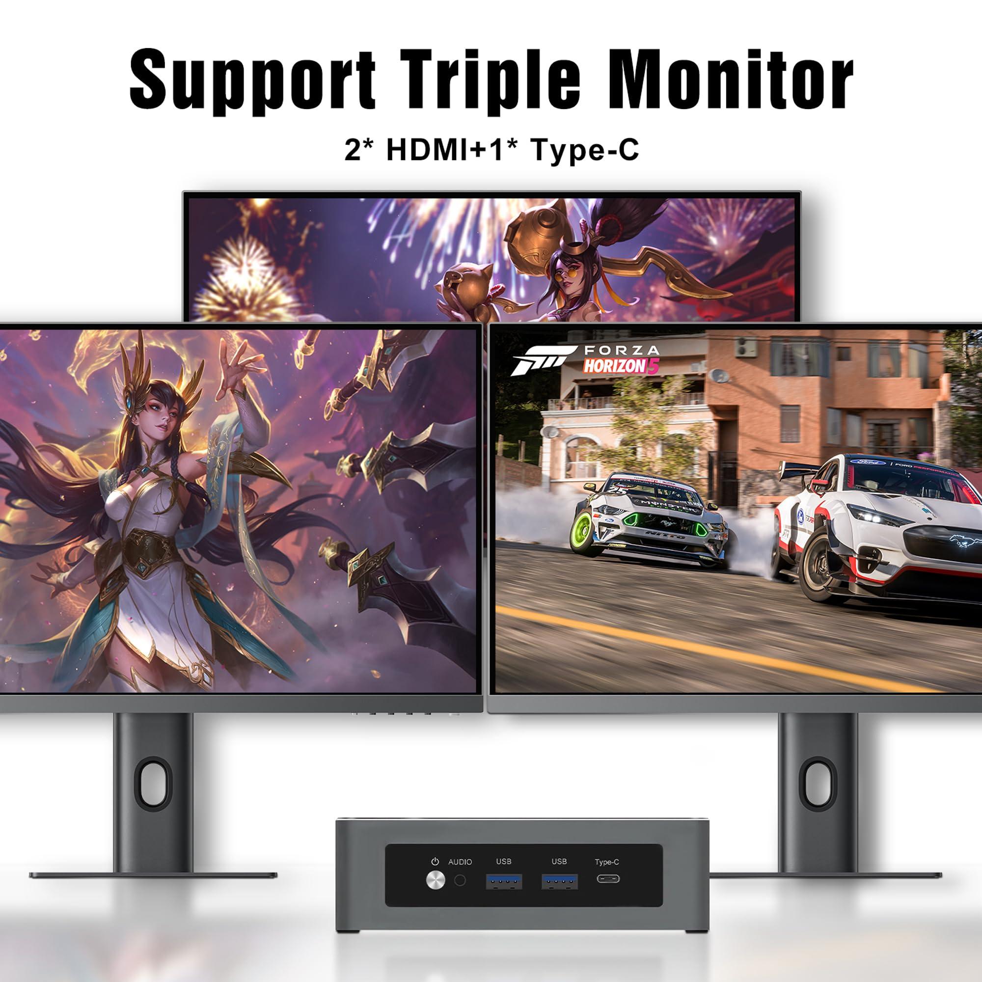 Dozlzyp 4K HD Mini Gaming PC Windows 11 Pro, AMD Ryzen 9 6900HX, 4* USB, 2* HDMI, Type-C USB4.0, 2* Lans 2.5G, Desktop Mini Computer, Wi-Fi 6E BT5.3, 64GB DDR5 1TB PCIe